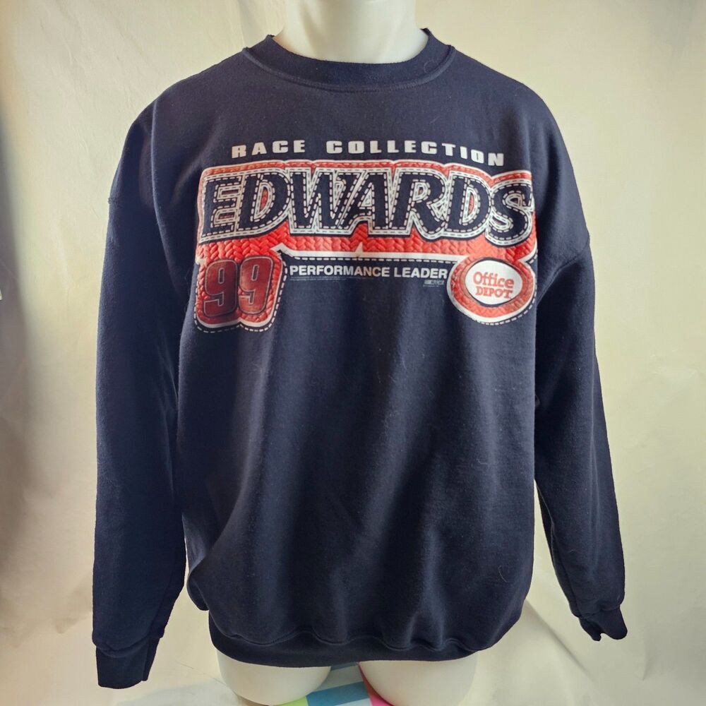 Carl Edwards Sweatshirt Mens XL Black Chase Authentics 99 Office Depot NASCAR